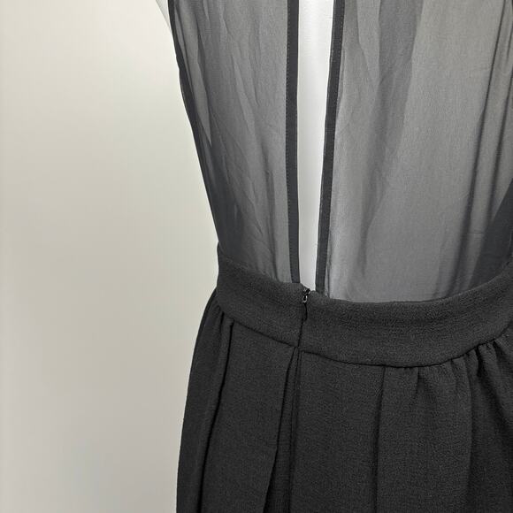 BCBGeneration Black Floral Lace Sheer Mesh Sleeveless Cocktail Mini Dress Size 6 - Picture 5 of 7